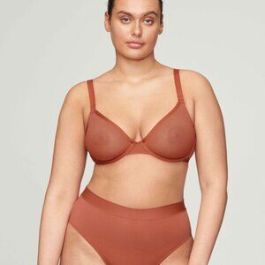 Cuup The Plunge - Mesh Bra in Clay (Muted Orange) Size 32B